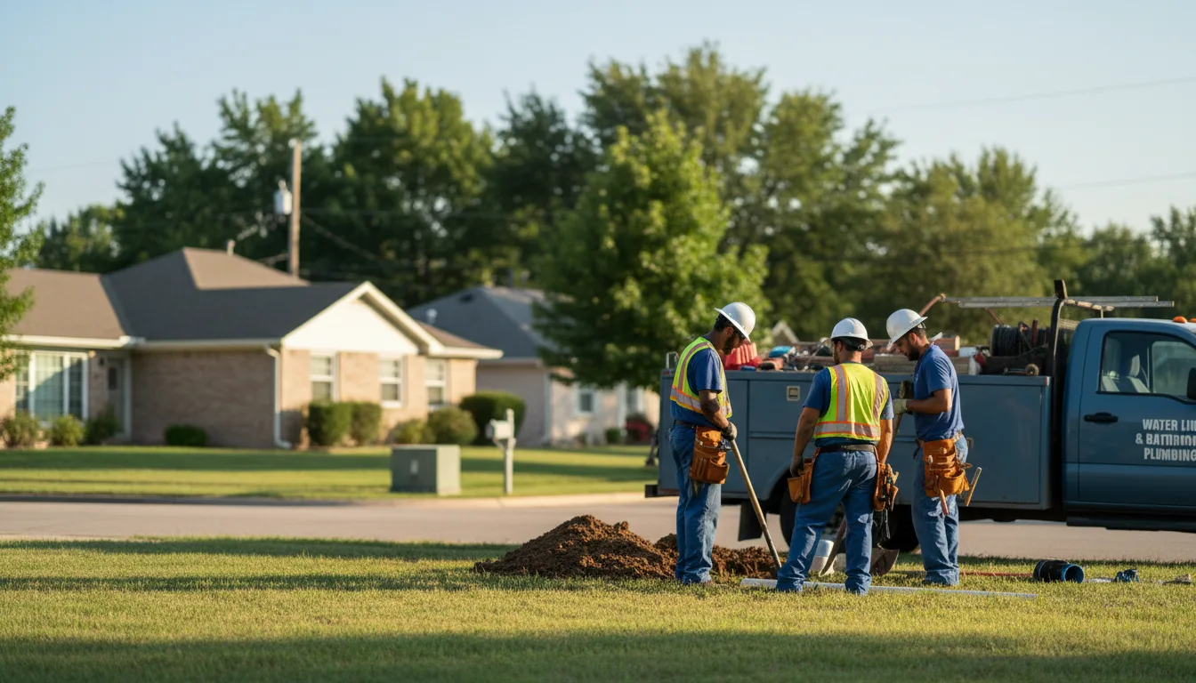 Residential water line and bathroom plumbing service in Marble Falls, AR